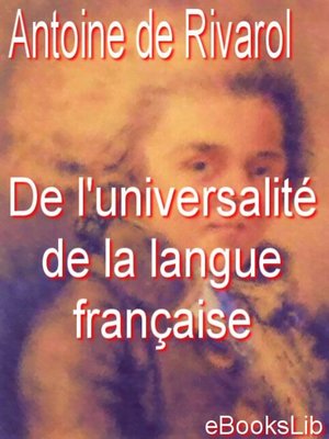cover image of De l'universalité de la langue française